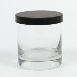 8 oz Heavy Rocks Tumbler w Black Lid