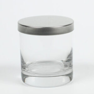 8 oz Heavy Rocks Tumbler w Silver Lid